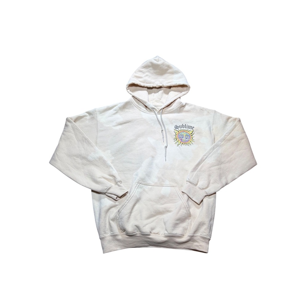 Sublime 40oz To Freedom Acid Washed Hoodie Cream Band Sweatshirt Mens M